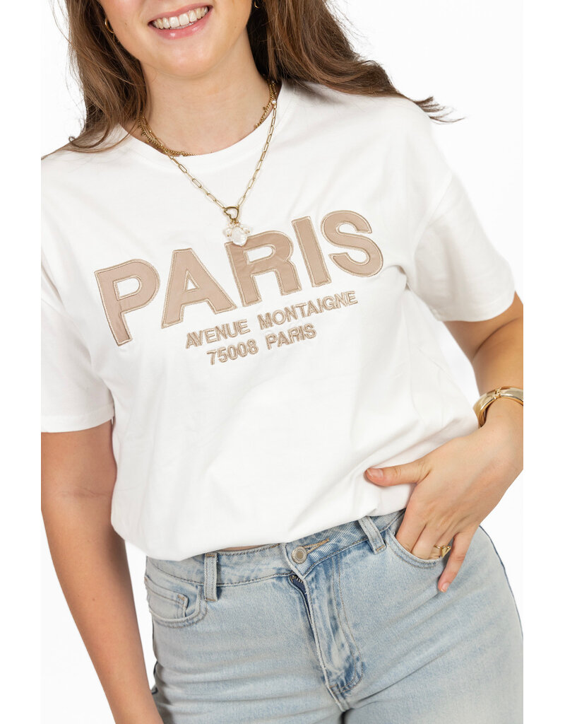 21Jewelz T-shirt Paris - wit /bruin