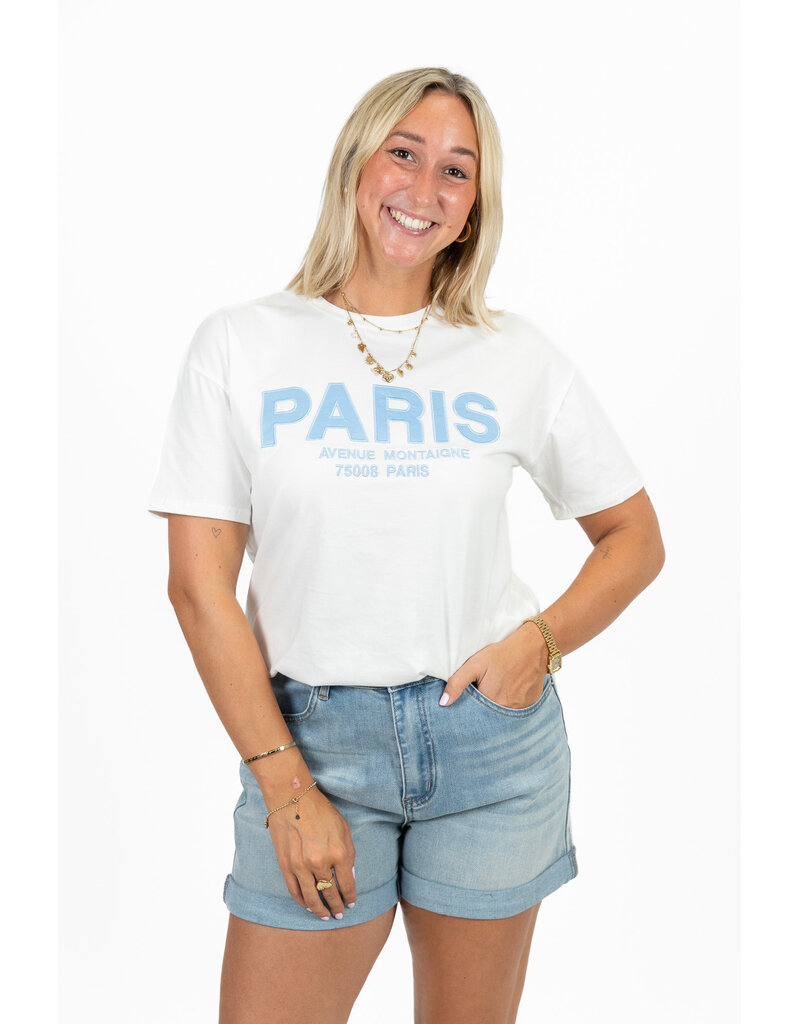21Jewelz T-shirt Paris - wit/blauw