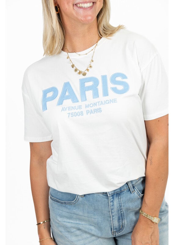 21Jewelz T-shirt Paris - wit/blauw
