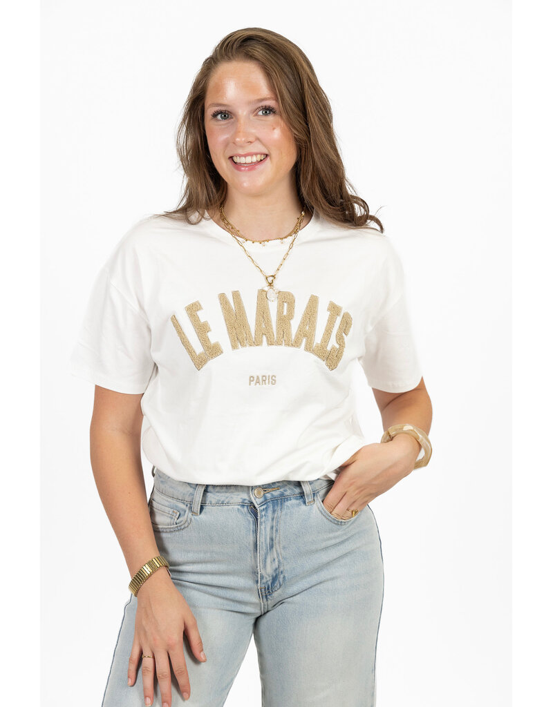 21Jewelz T-shirt Le Marais - wit/taupe