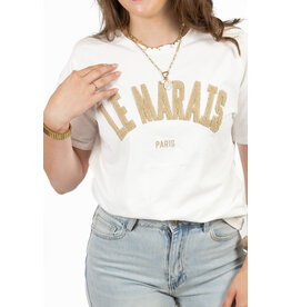 21Jewelz T-shirt Le Marais - wit/taupe