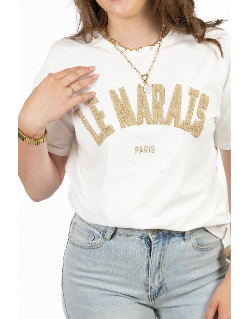 21Jewelz T-shirt Le Marais - wit/taupe