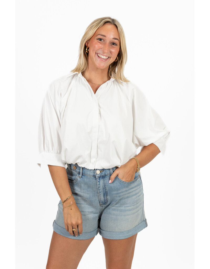 21Jewelz Cropped balloon blouse - wit