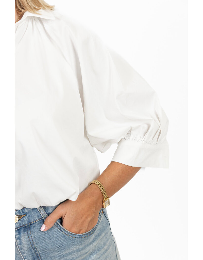 21Jewelz Cropped balloon blouse - wit
