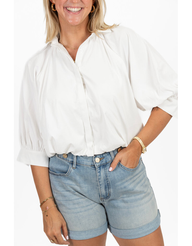 21Jewelz Cropped balloon blouse - wit