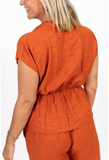 21Jewelz Luchtige zomer blouse met strikdetail - roest