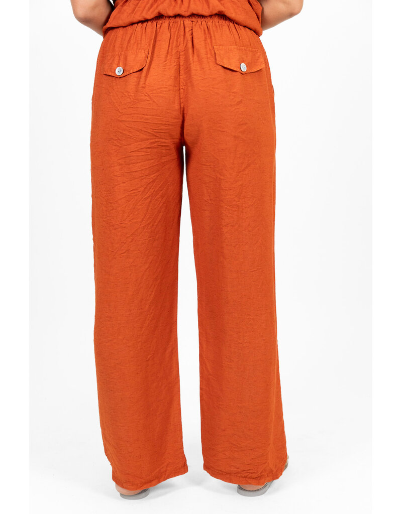 21Jewelz Luchtige zomer pantalon met koordje - roest