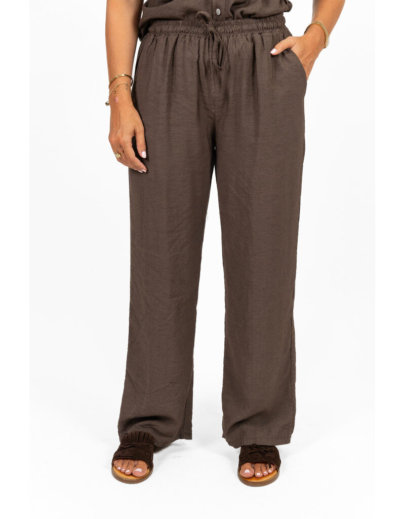 21Jewelz Luchtige zomer pantalon met koordje - bruin