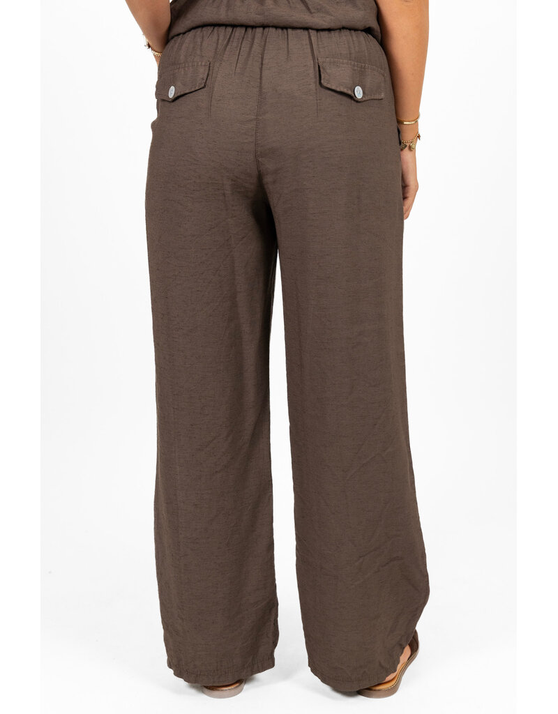 21Jewelz Luchtige zomer pantalon met koordje - bruin