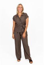 21Jewelz Luchtige zomer blouse met strikdetail - bruin