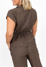 21Jewelz Luchtige zomer blouse met strikdetail - bruin