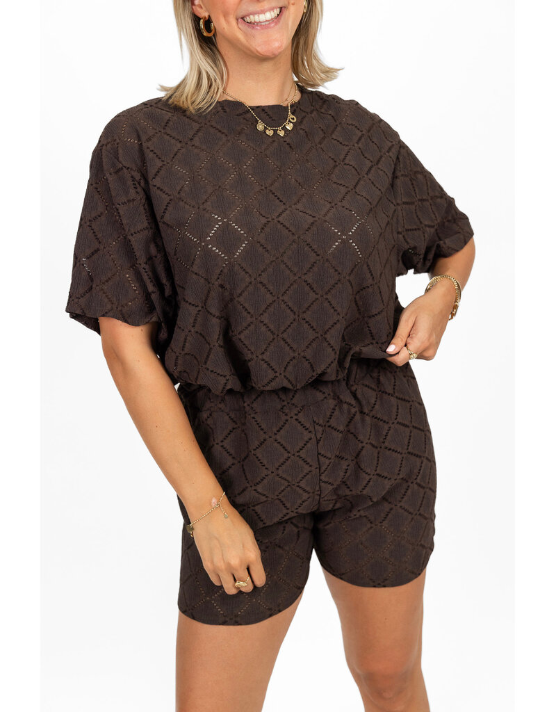 21Jewelz Co ord set met patroon - donkerbruin