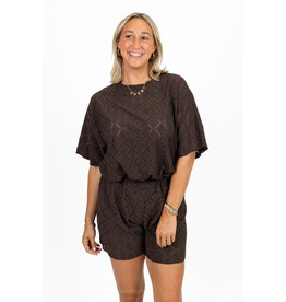 21Jewelz Co ord set met patroon - donkerbruin