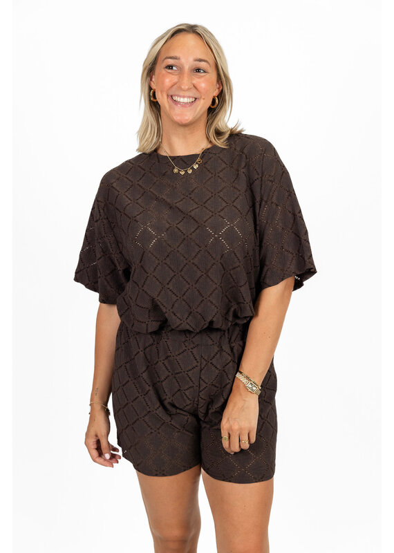 21Jewelz Co ord set met patroon - donkerbruin