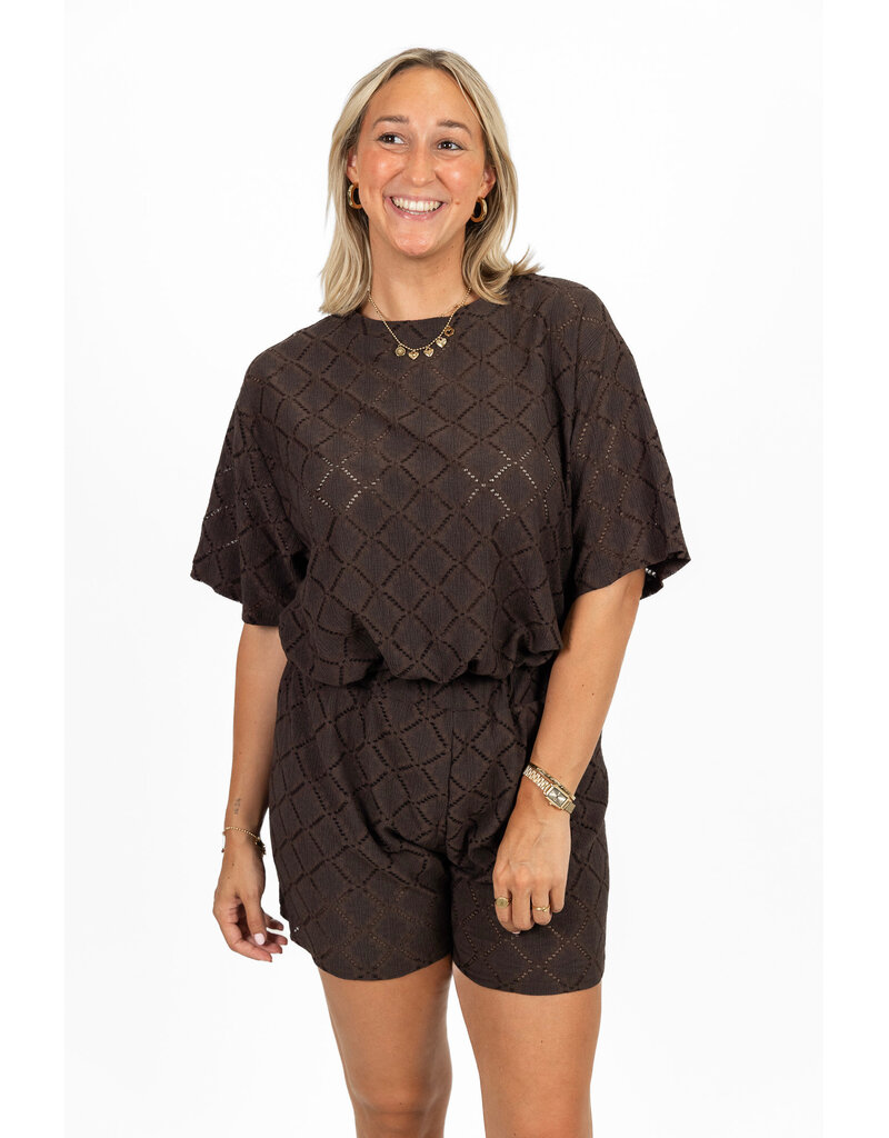 21Jewelz Co ord set met patroon - donkerbruin