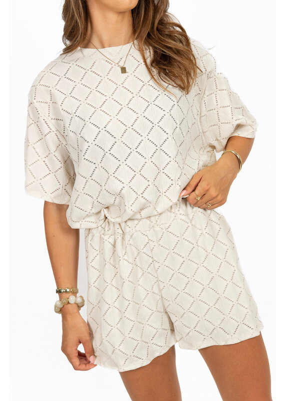 21Jewelz Co ord set met patroon - ecru