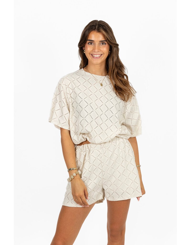 21Jewelz Co ord set met patroon - ecru