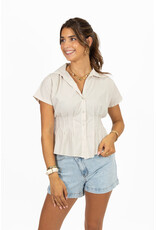 21Jewelz Effen getailleerde blouse - beige