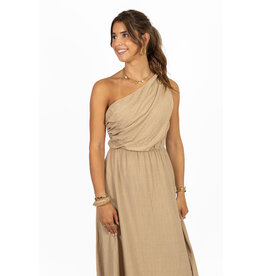 21Jewelz One shoulder jurk - beige