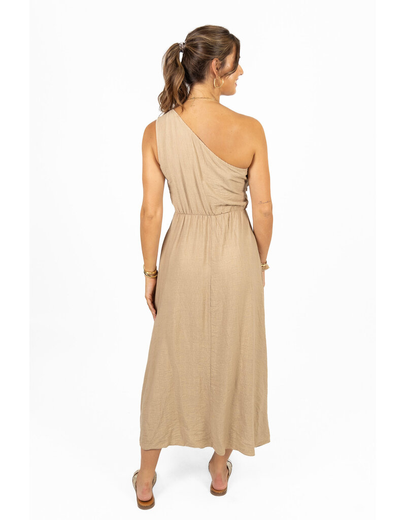 21Jewelz One shoulder jurk - beige