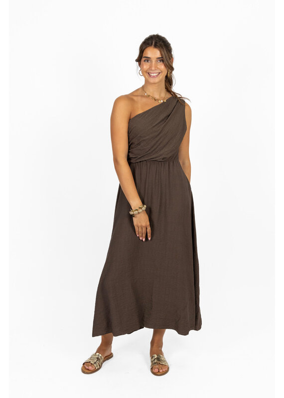 21Jewelz One shoulder jurk - bruin