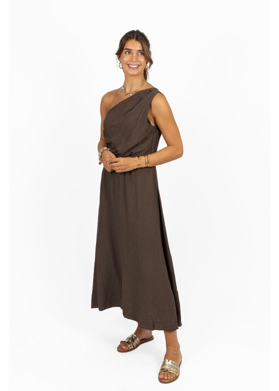 21Jewelz PRE ORDER - One shoulder jurk - bruin