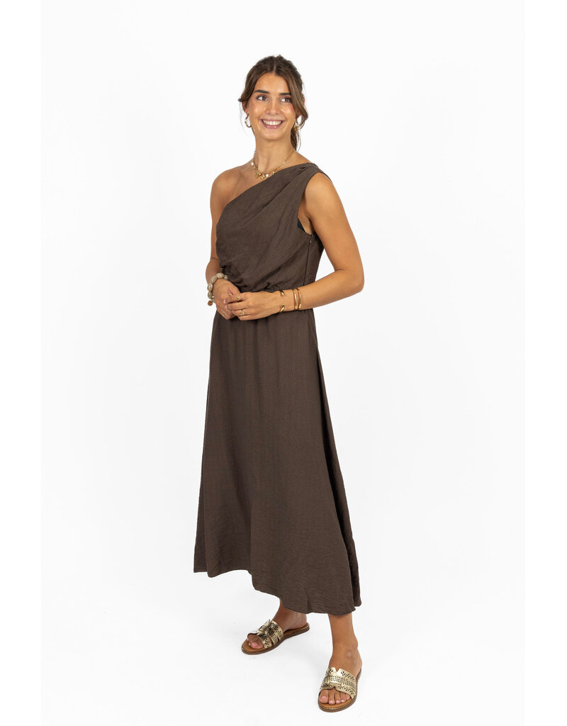 21Jewelz One shoulder jurk - bruin