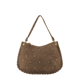 21Jewelz Handtas met gevlochten details & studs - suede taupe