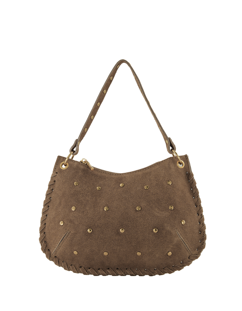 21Jewelz Handtas met gevlochten details & studs - suede taupe