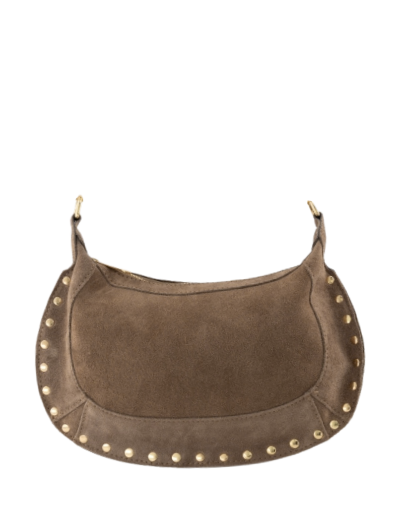 21Jewelz Middelgrote tas met gouden studs - suede taupe