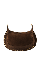 21Jewelz Middelgrote tas met gouden studs - suede bruin