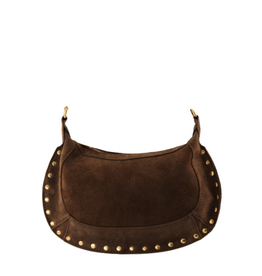 21Jewelz Middelgrote tas met gouden studs - suede bruin