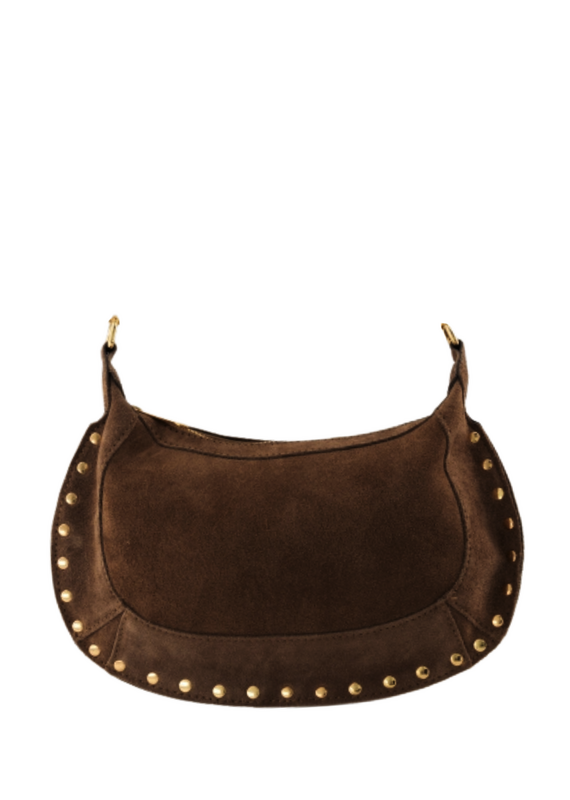 21Jewelz Middelgrote tas met gouden studs - suede bruin