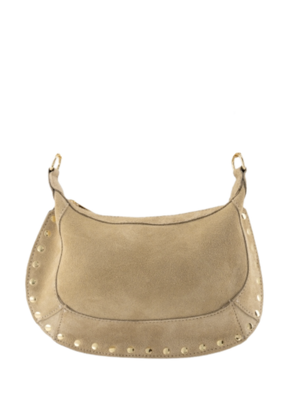 21Jewelz Middelgrote tas met gouden studs - suede sand