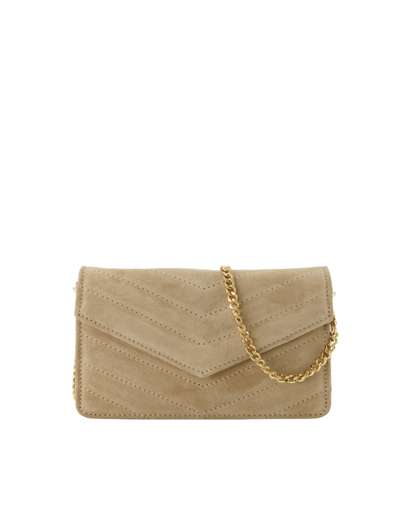 21Jewelz Tasje met gestikt patroon - suede beige