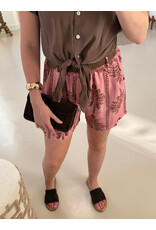 21Jewelz Short met riem & palmboomprint - roze