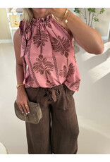 21Jewelz Mouwloze top met strik & palmboomprint - roze
