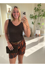 21Jewelz Short met riem & palmboomprint - bruin