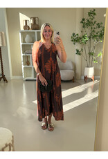 21Jewelz Lange mouwloze jurk met palmboomprint - bruin