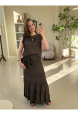 21Jewelz Lange rok met brede elastische band - bruin