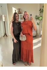 21Jewelz Lange rok met brede elastische band - bruin