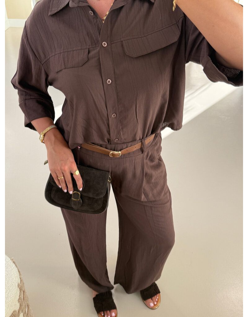 21Jewelz Pantalon met ceintuurtje - bruin