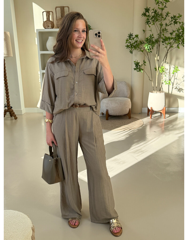 21Jewelz Pantalon met ceintuurtje - taupe