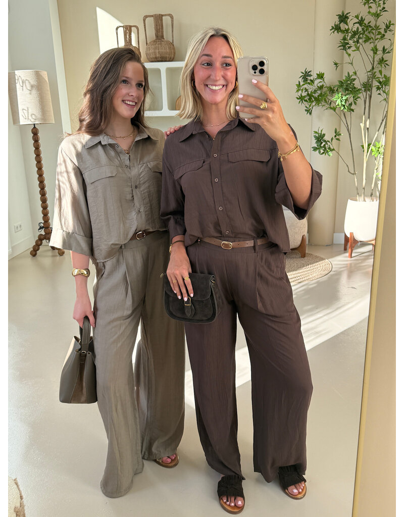 21Jewelz Pantalon met ceintuurtje - taupe