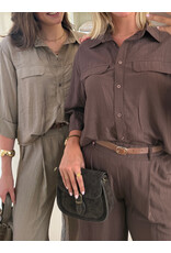 21Jewelz Blouse met omgeslagen mouwtjes - taupe