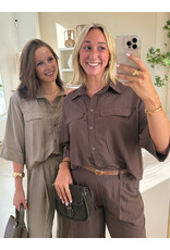21Jewelz Blouse met omgeslagen mouwtjes - taupe
