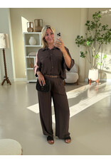 21Jewelz Blouse met omgeslagen mouwtjes - bruin