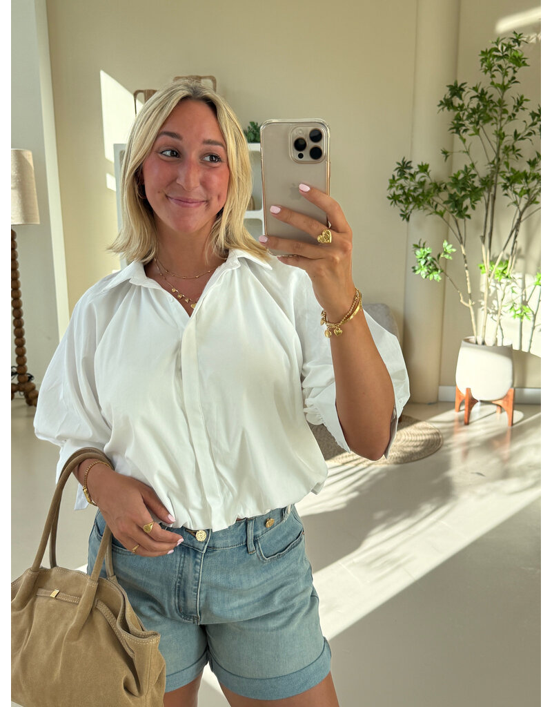 21Jewelz Cropped balloon blouse - wit