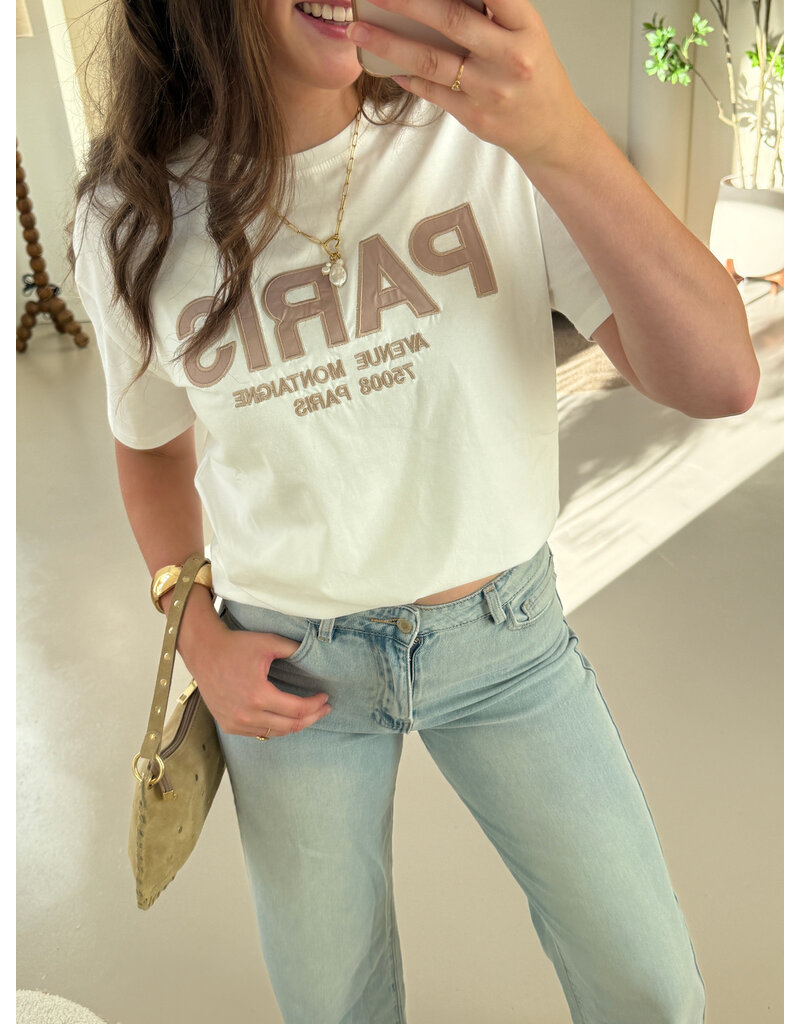 21Jewelz T-shirt Paris - wit /bruin