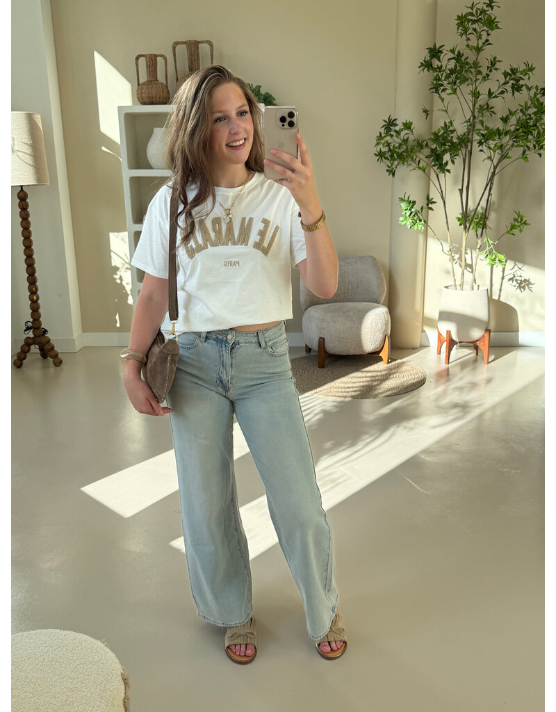 21Jewelz T-shirt Le Marais - wit/taupe